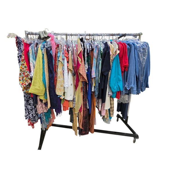 Large Rack of Movie Set Clothing - Chicken Sisters, Shirts, Pants, Sweaters, Etc.