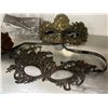 Image 3 : Assorted Costume Accessories - Decorative Masquerade Masks, Leather Pouch & Glass Flask