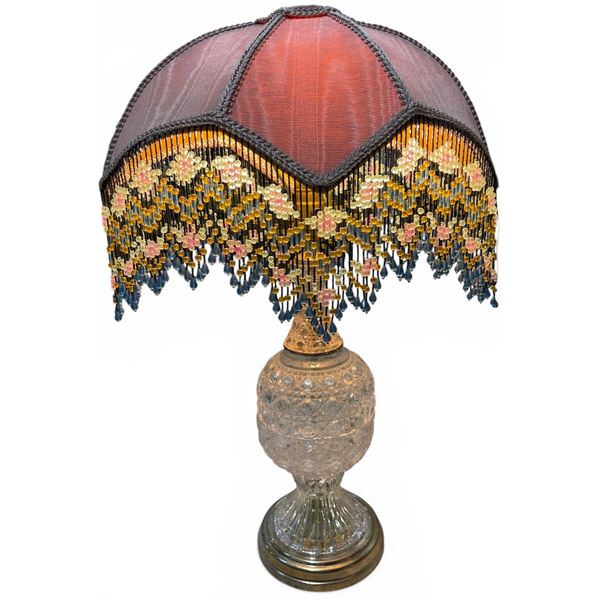 Decorative Glass Table Lamp, H19"