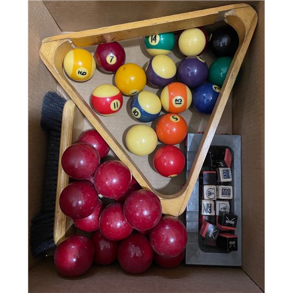 Group of Pool Table Accessories