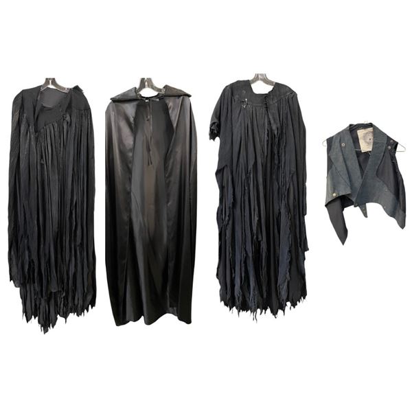 Assorted Black Cloaks, Distressed Costumes & Vest Lot - Film/TV Wardrobe