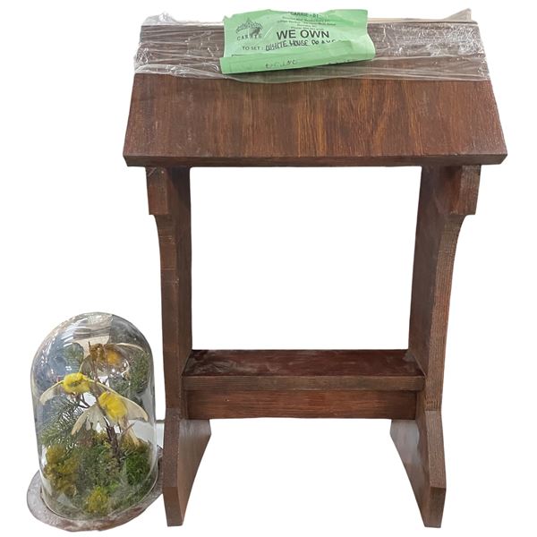 Group of Set Dec Prop - Foam Prayer Stand & Glass Bird Decor