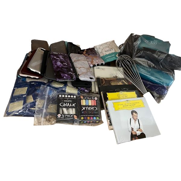 Group of Misc Set Dec - CD's, Phone Cases, Sunglass Cases, Etc.