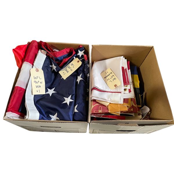 Assortment of US and International Flags (various sizes)