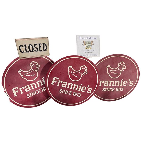 Group of 5 Production-Used Prop Signs from "The Chicken Sisters" TV Series