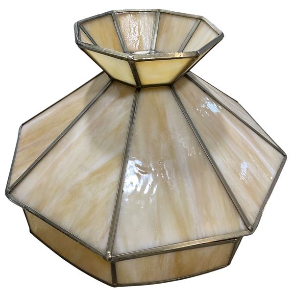 Vintage Cream and Caramel Slag Glass Lampshade