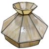 Image 1 : Vintage Cream and Caramel Slag Glass Lampshade