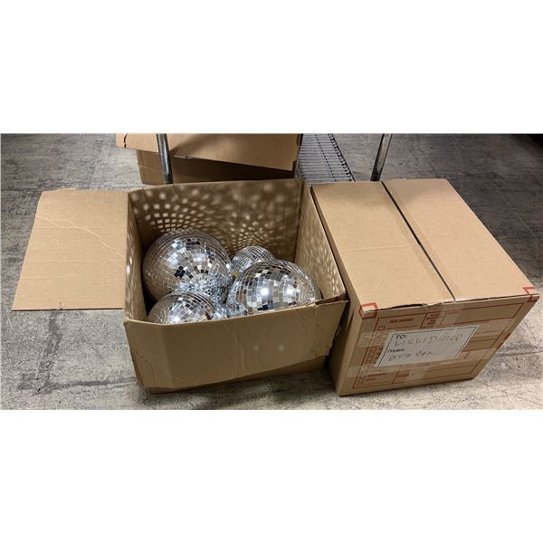 2 Boxes of Various Disco Balls