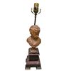 Image 2 : Double-Socket Desk Lamp, Gold-toned and Figural Cherub Bust Lamp Bases (untested)