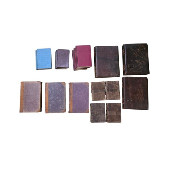 Group of 18 Vintage Books, Some with Leather Covers (Various Sizes)