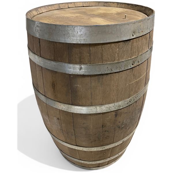 Large Wooden Wine Barrel Set Dec, H29" x 18"