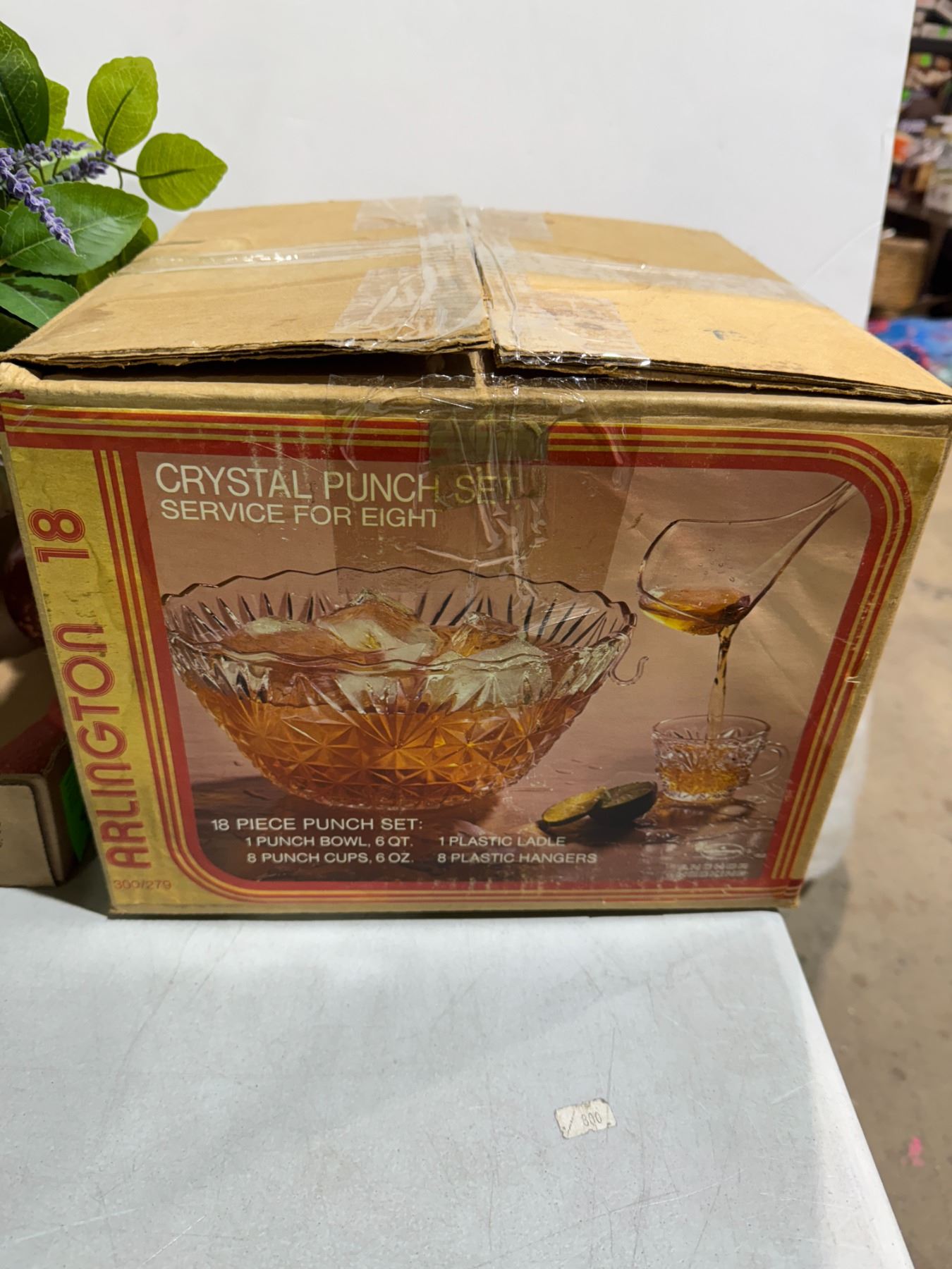 Crystal punch set service for eight