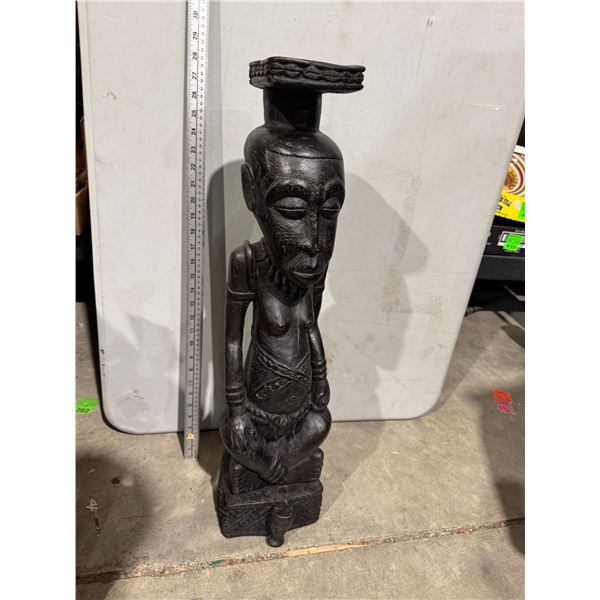 Kuba Ndop-style carved wood figure, possibly representing a ruler or ancestor