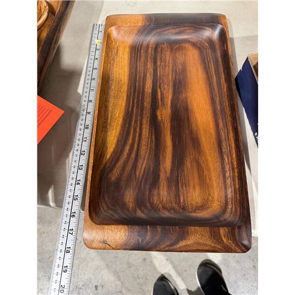 Wood serving tray
