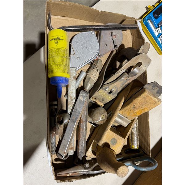 Wood planes, chalk, lines, etc.