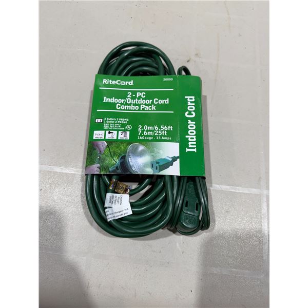 Two-piece indoor/outdoor cord combo pack