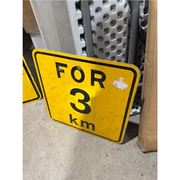 For 3 km sign