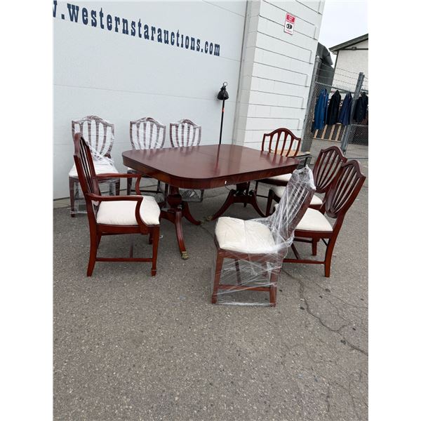 Antique Table And 8  Chairs with 2 leafs