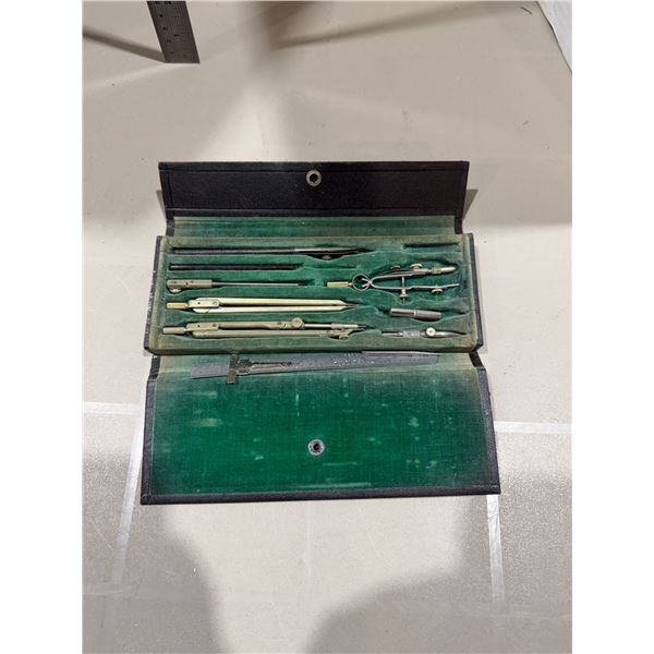 vintage manual drafting tool set