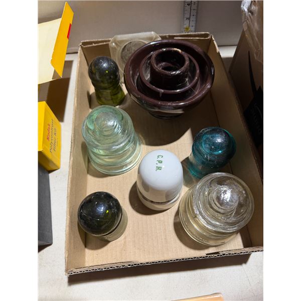 Insulators and ashtray