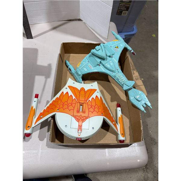 Romulan Bird-of-Prey and a Romulan Warbird. Vintage Star Trek
