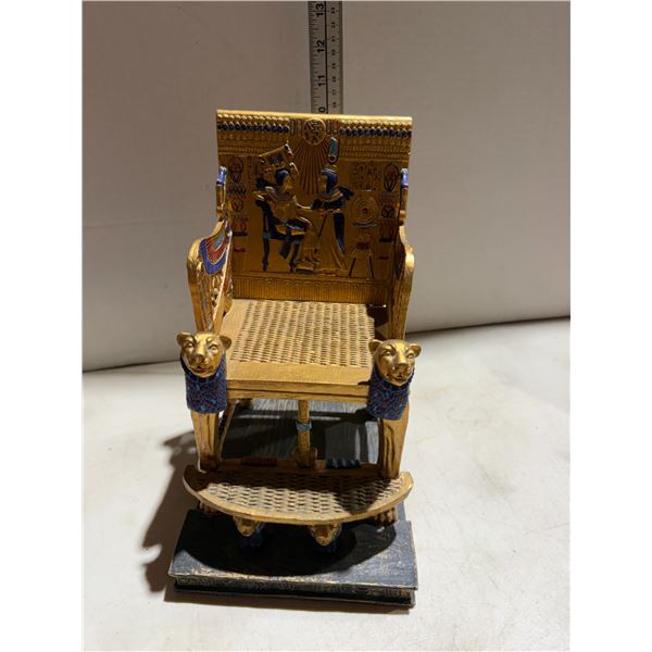 handcrafted resin replica of King Tutankhamun's golden throne
