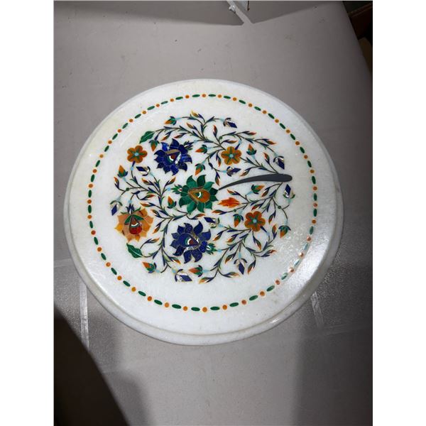 Handmaid in laid collectible plate