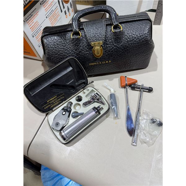 Vintage medical bag and accessories