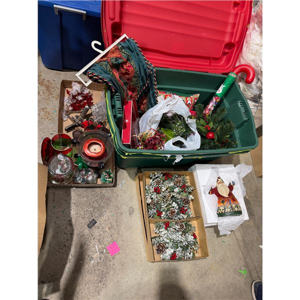 Large lot of Christmas with 2  bins and lid