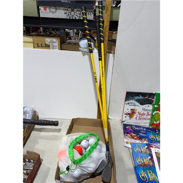 Golf clubs and golf balls assorted