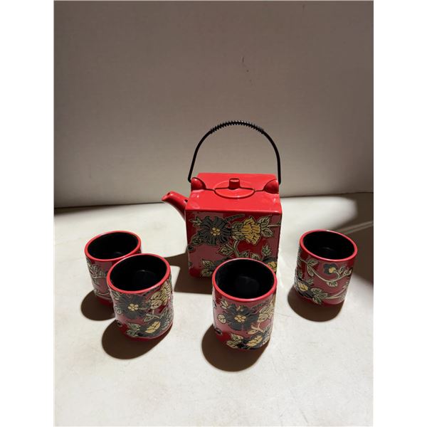 vintage square Chinese ceramic tea set