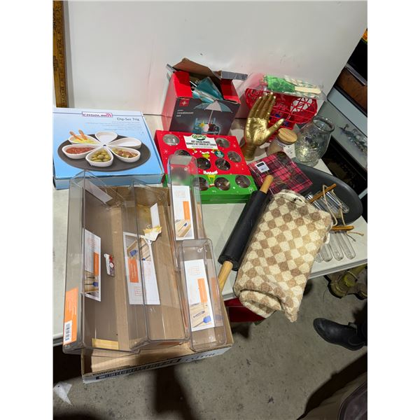 Drawer, organizers and hot chocolate bombs, and other items