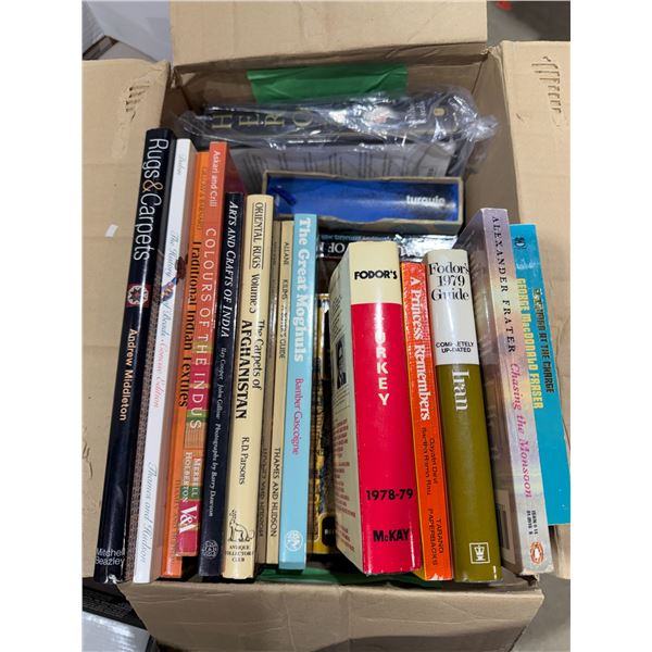 Assorted books, rugs, and carpets traditional, Indian textiles, and other books