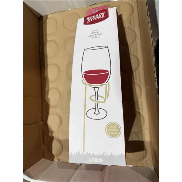 Set of two deluxe wine and beer holders