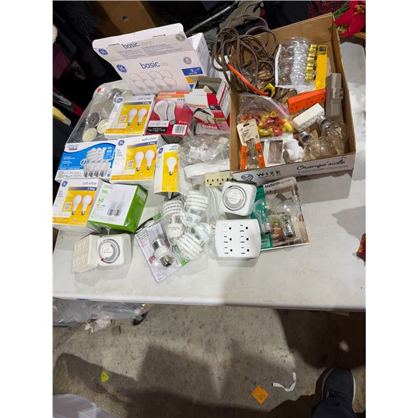 Lightbulbs and other electronic items, etc.