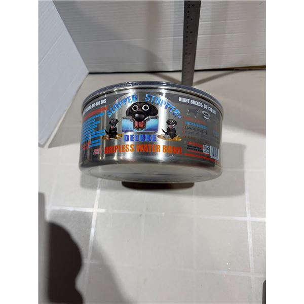 Slopper, stopper, deluxe, dripless water bowl