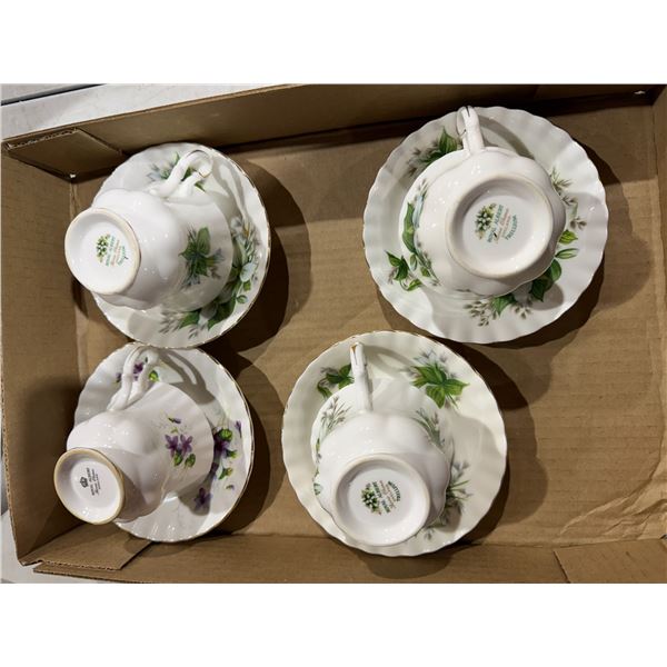 Royal Albert tea, cups, and saucers