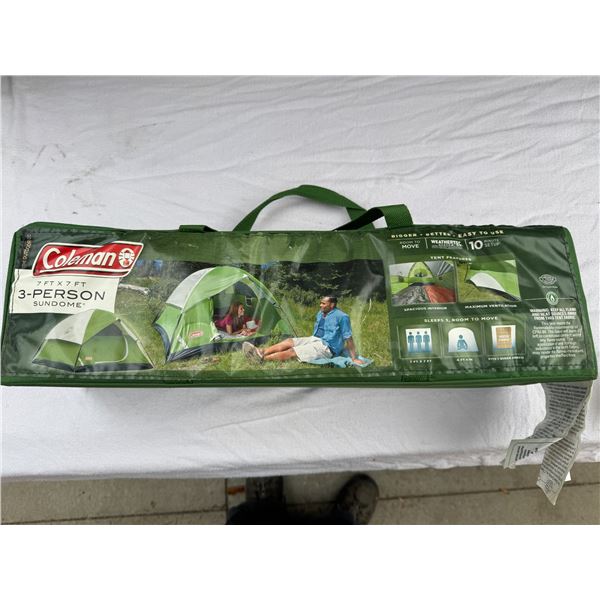 Coleman 7' x 7' three person Sundome tent