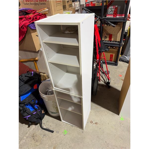 Two piece adjustable shelving
