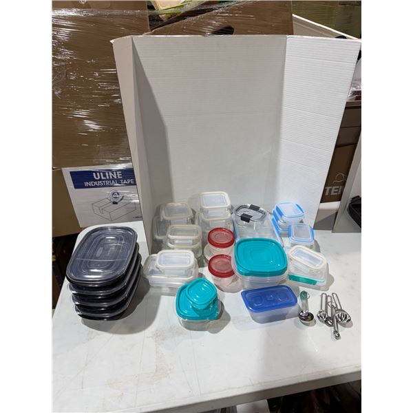 Reusable containers and measuring spoons