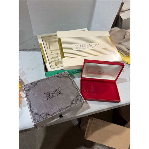 Assorted jewelry boxes, and other boxes