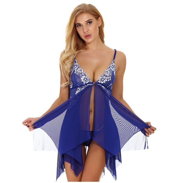 Nikki - BLUE babydoll nightgown Size L