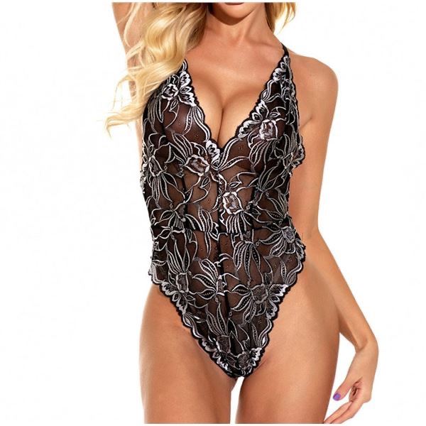 Molly - BLACK bodysuit (one piece) Size L