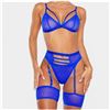 Image 1 : Samantha - BLUE bra, underwear and garter set Size M
