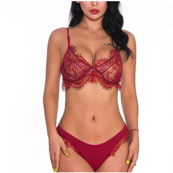 Kayla - RED bralette and underwear set Size L