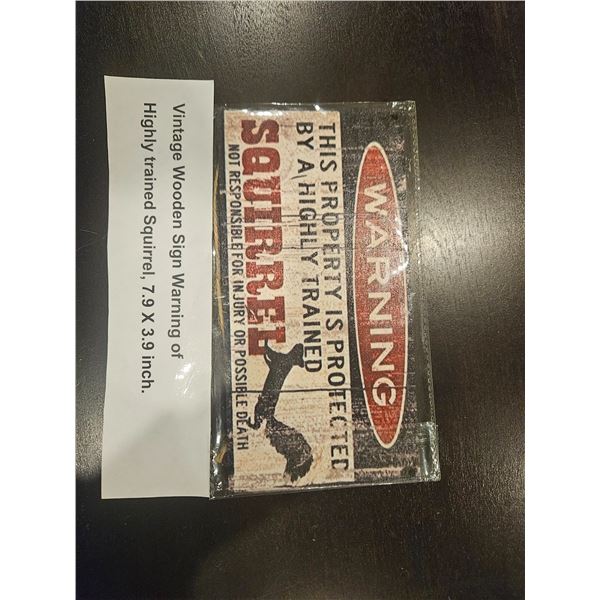 Vintage squirrel warning sign