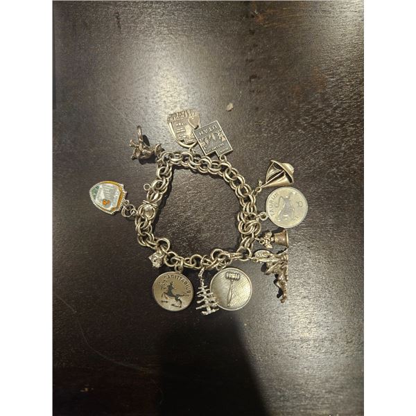 Sterling Silver Charm bracelet 41g