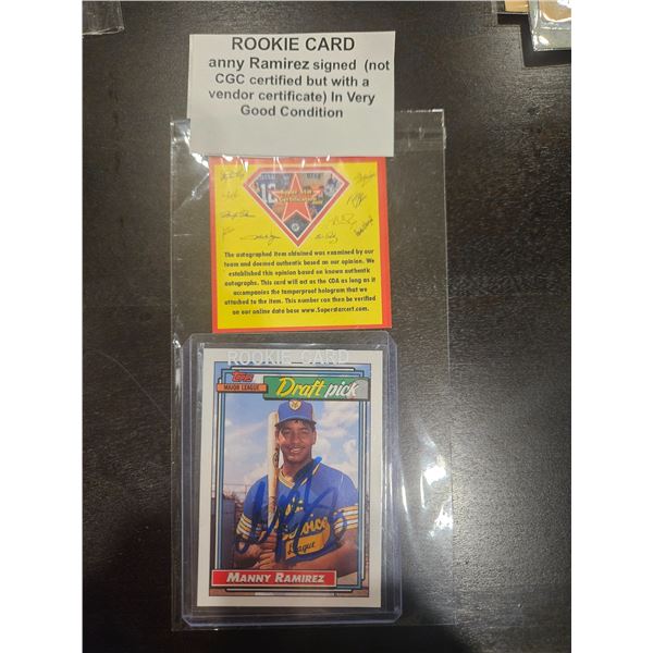 Manny Ramirez signed Rookie card