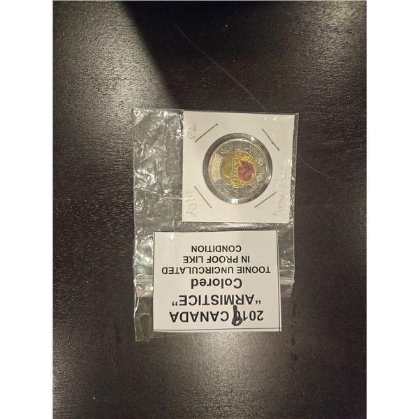 2019 Canada "armistice" colored toonie