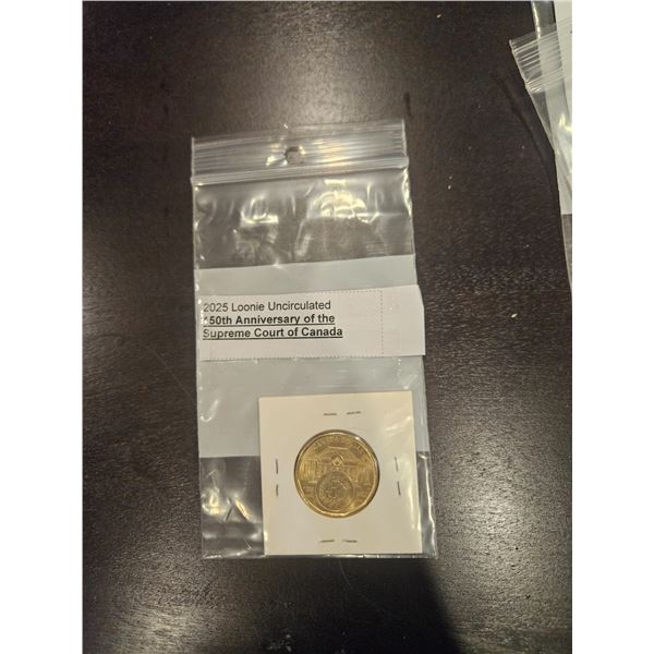 2005 Canada "150th supreme court anniversary" loonie